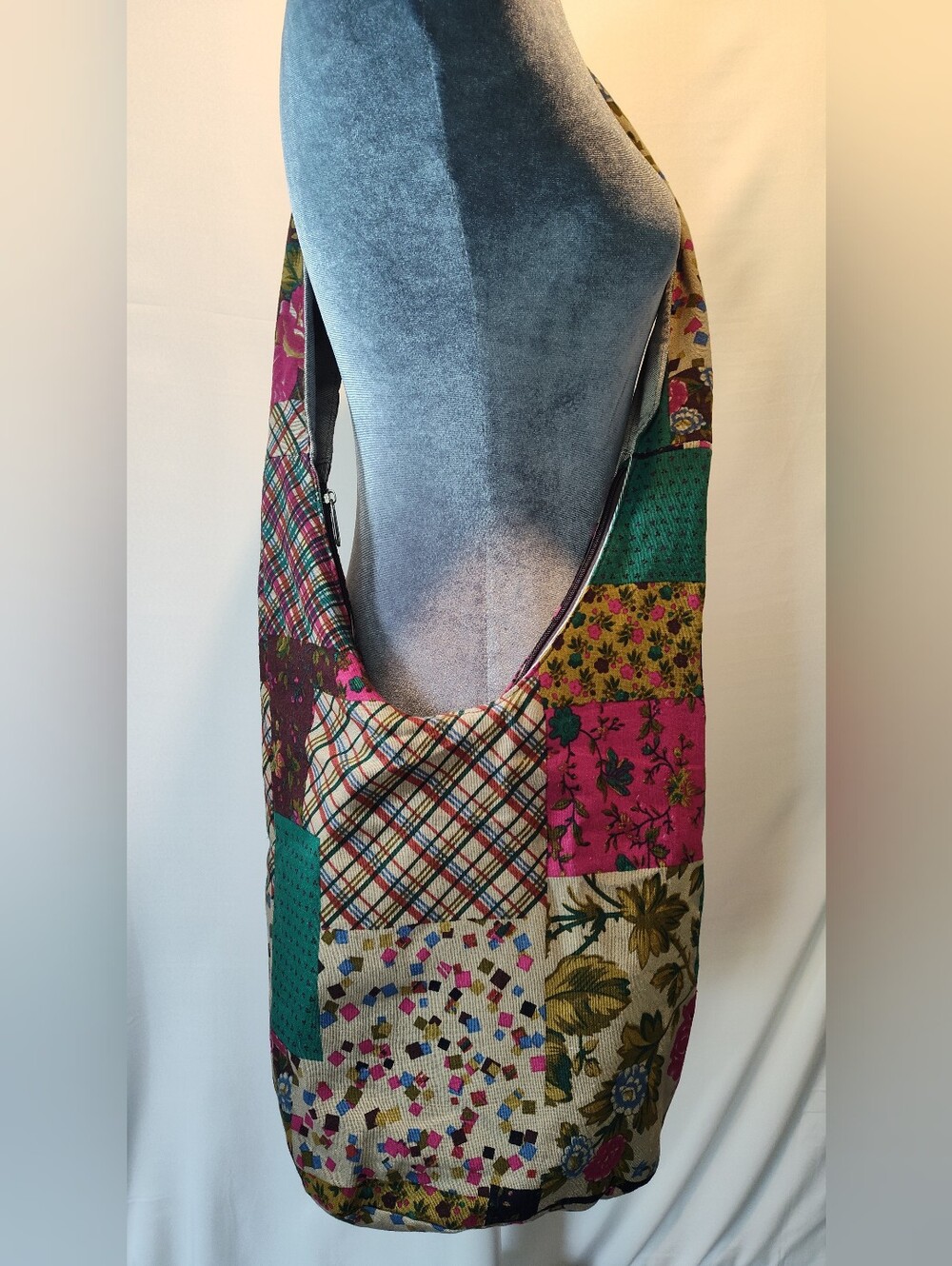 Boho Patchwork Crossbody Tote Bag - Multicolor